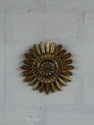 GOLD GILDED SUN CLOCK