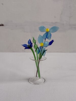 TINY GLASS FLOWER BOUQUET
